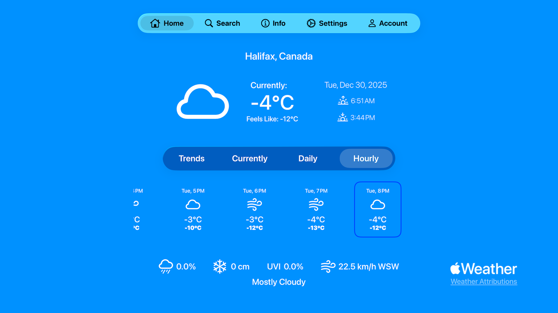Main View Hourly Weather